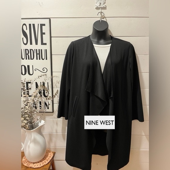 NINE WEST long  open front cardigan size L - Picture 2 of 6